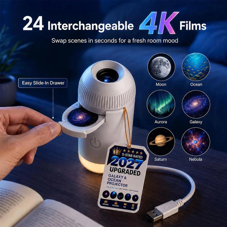 3D Galaxy Starry Sky Night Light Projector